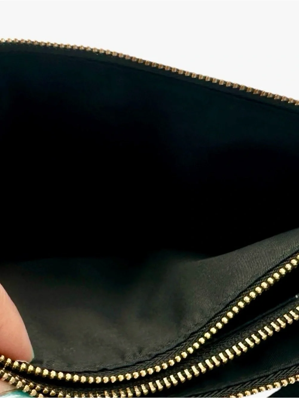 lululemon athletica Black Wristlet Clutch with Gold Accent